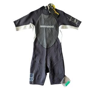Sea Doo BRP Wet Suit New Mens Medium Black Gray 4-Way Flex Stallion SD8117